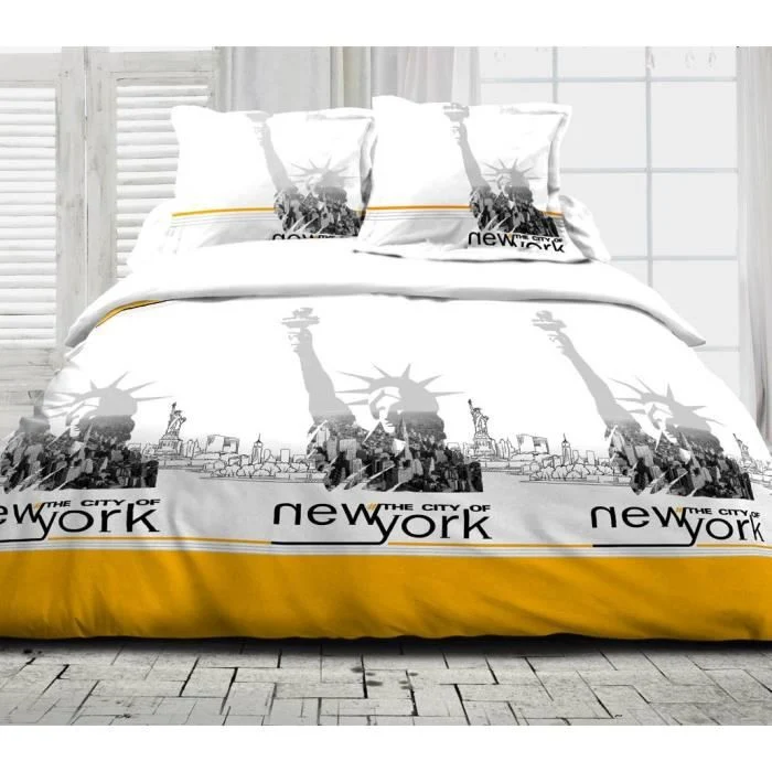 LOT DE 2 ENSEMBLES PARURES DE LIT AVEC TAIES D'OREILLERS I 100 % COTON I 57 FILS/CM2