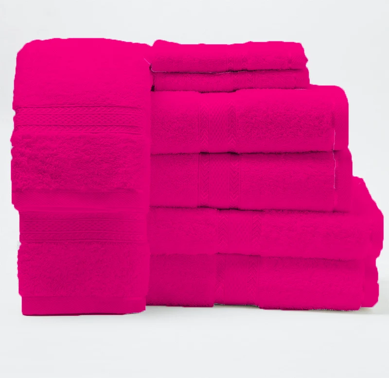 Colis de 6 Serviettes 100 % Coton - 3 Couleurs Différentes ( FUCHSIA / ROUGE / ROSE PALE )