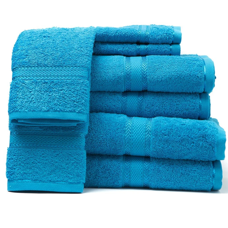 Colis de 6 Serviettes 100 % Coton - 3 Couleurs Différentes ( TURQUOISE / ROUGE / TAUPE )