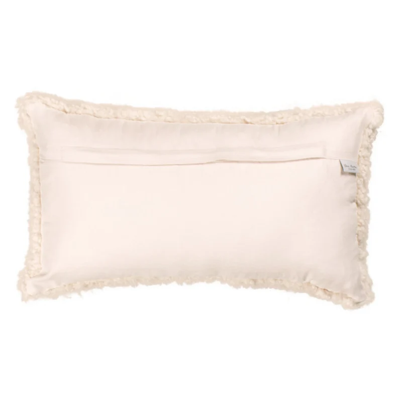 Coussin peau de mouton bouclée clair de lune