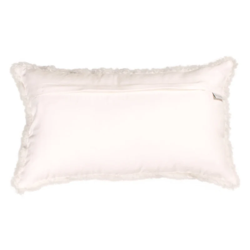 Coussin peau de mouton bouclée blanc