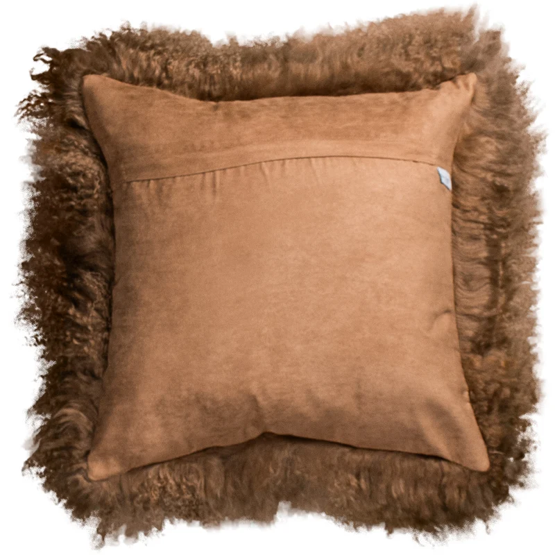 Coussin peau de mouton du Tibet caramel