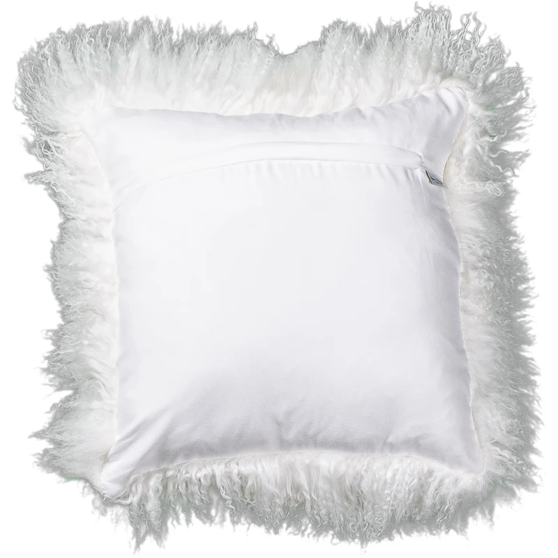 Coussin peau de mouton du Tibet blanc