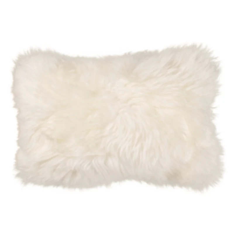 Coussin peau de mouton de Nouvelle-Zélande blanc