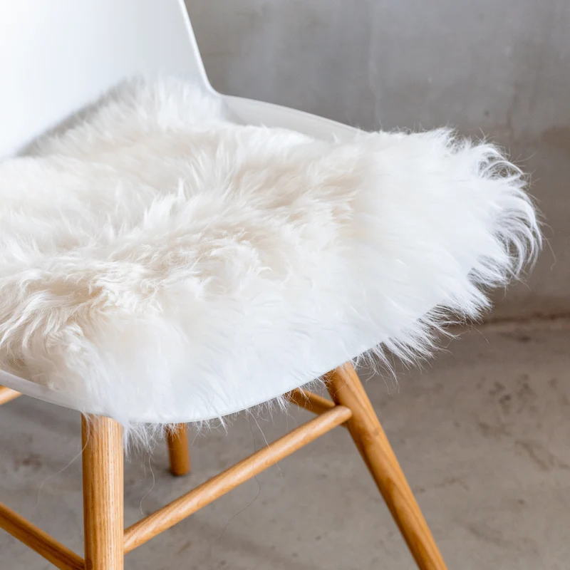 Coussin de chaise peau de mouton de Nouvelle-Zélande blanc