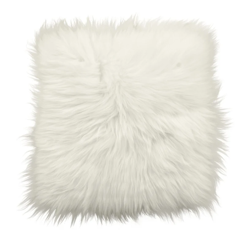 Coussin de chaise peau de mouton Texel blanc