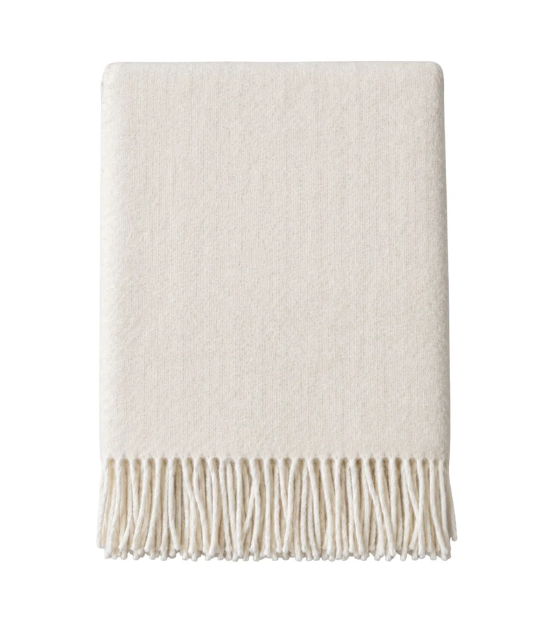 Plaid Pure Laine Alba Blanc Cassé 150 x 200 cm