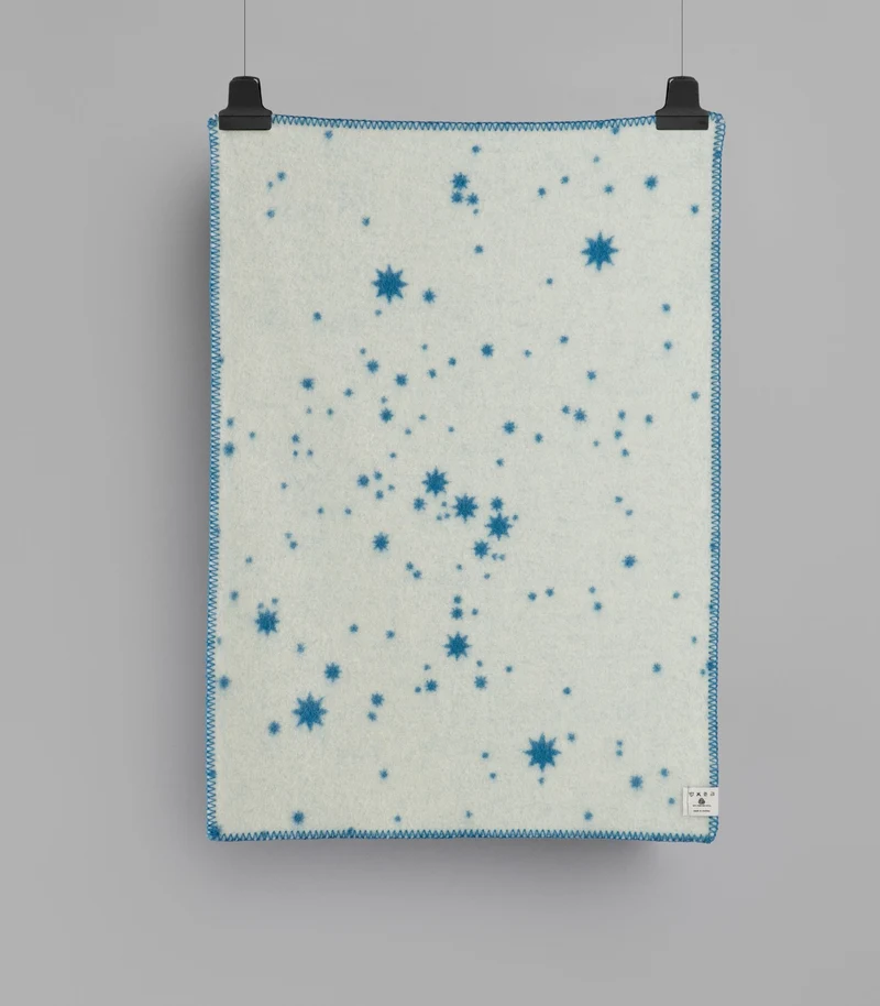 Couverture Bébé Orion Ecru et Bleu 67 x 100 cm