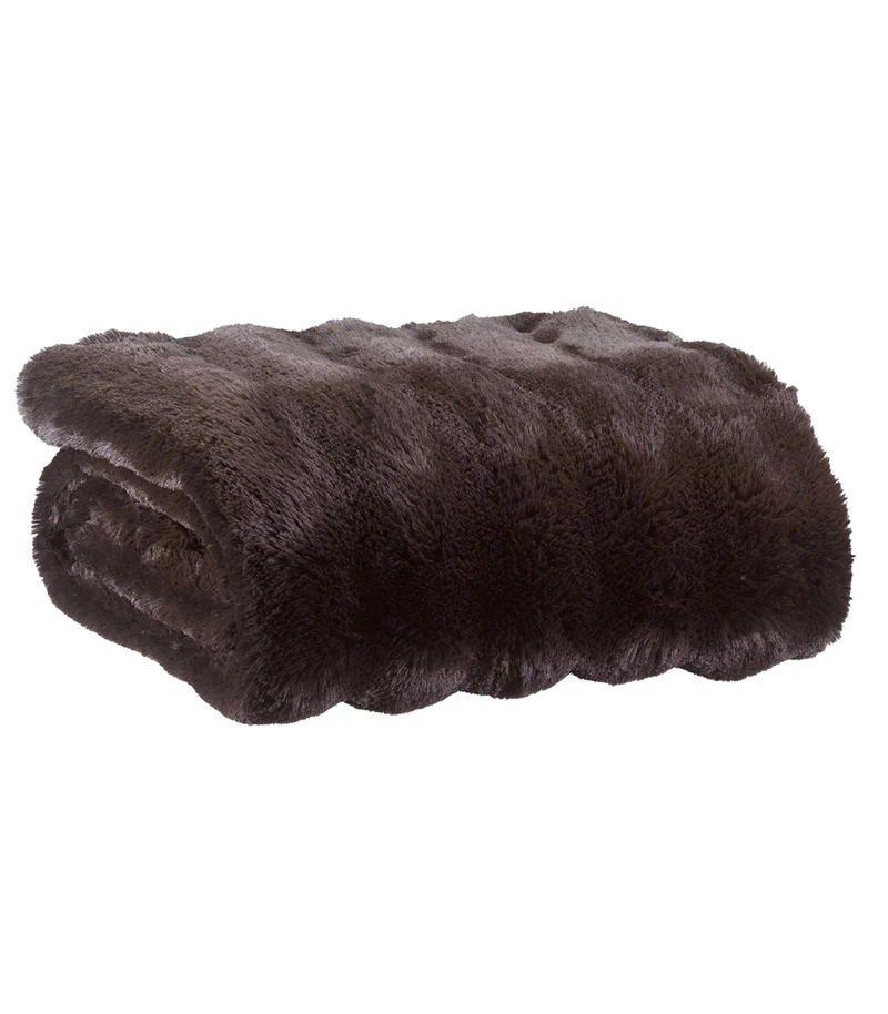 Plaid Fausse Fourrure Ébène Double Face – Choix de Tailles