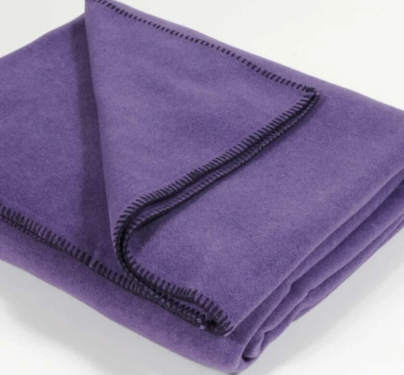 Plaid Polaire Luxe Aubergine - Choix de Tailles