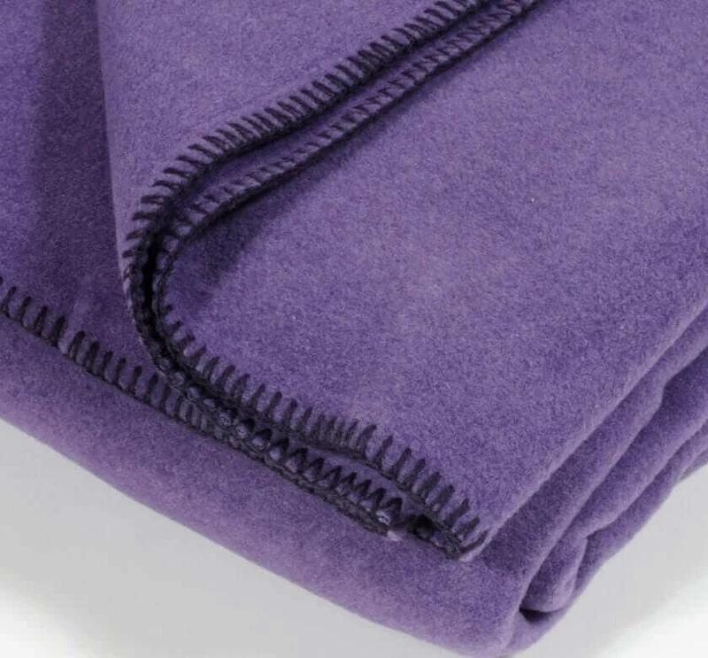 Plaid Polaire Luxe Aubergine - Choix de Tailles