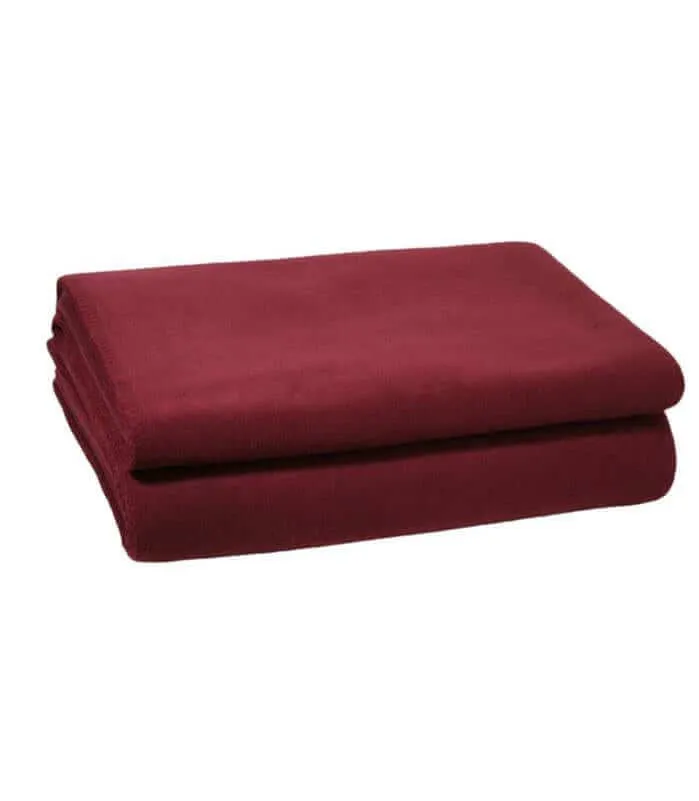 Plaid Polaire Luxe Bordeaux- Choix de Tailles