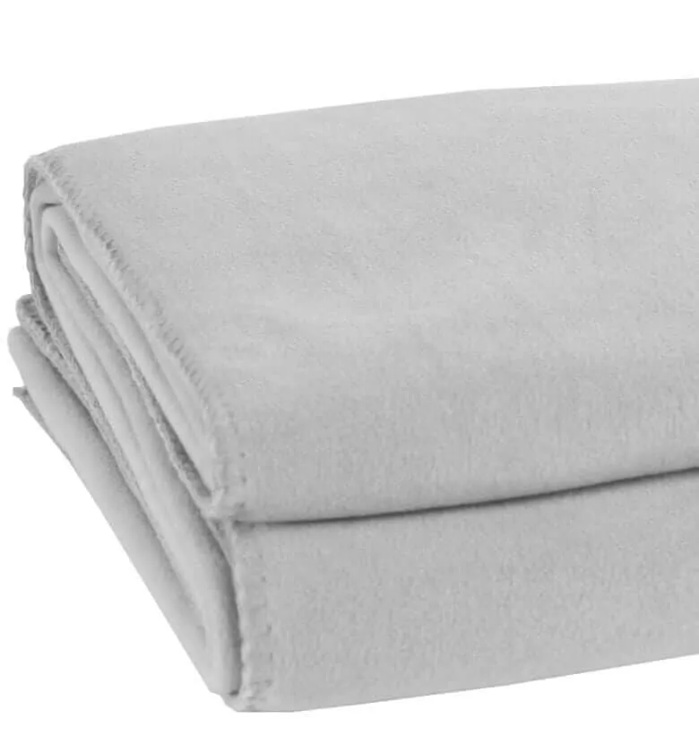 Plaid Polaire Luxe Gris Perle - Choix de Tailles