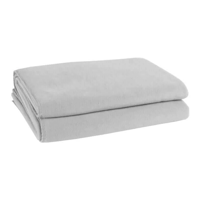 Plaid Polaire Luxe Gris Perle - Choix de Tailles