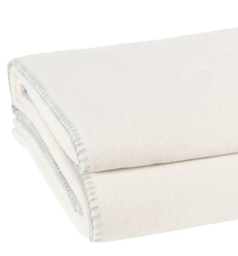 Plaid Polaire Luxe Blanc cassé - Choix de Tailles