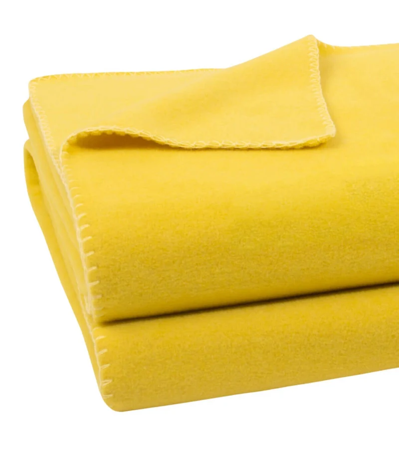 Plaid Polaire Luxe Jaune - Choix de Tailles