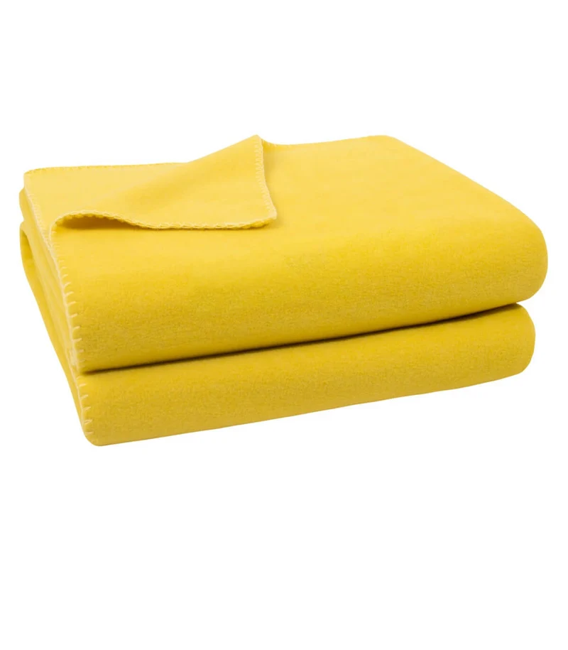 Plaid Polaire Luxe Jaune - Choix de Tailles