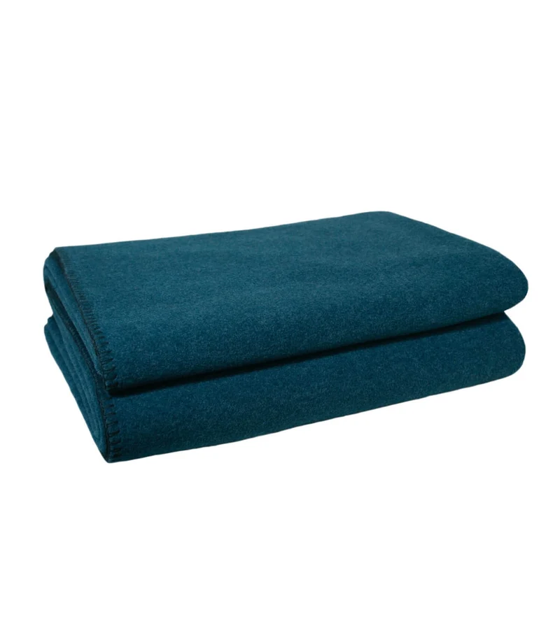 Plaid Polaire Luxe Bleu Canard - Choix de Tailles