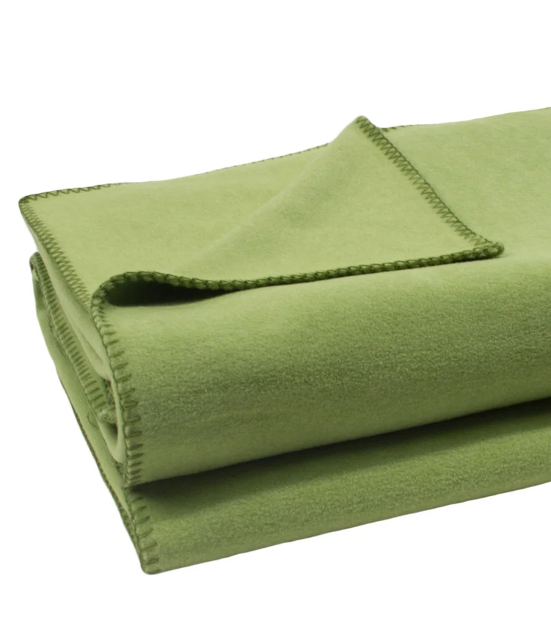 Plaid Polaire Luxe Vert Amande- Choix de Tailles