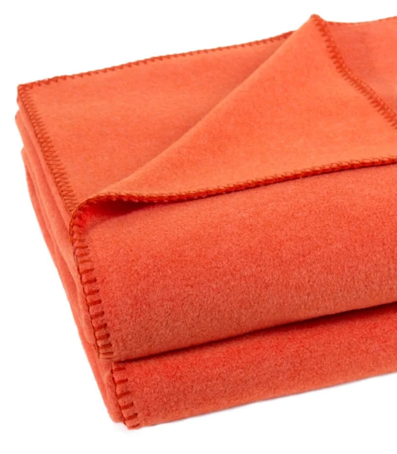 Plaid Polaire Luxe Orange - Choix de Tailles
