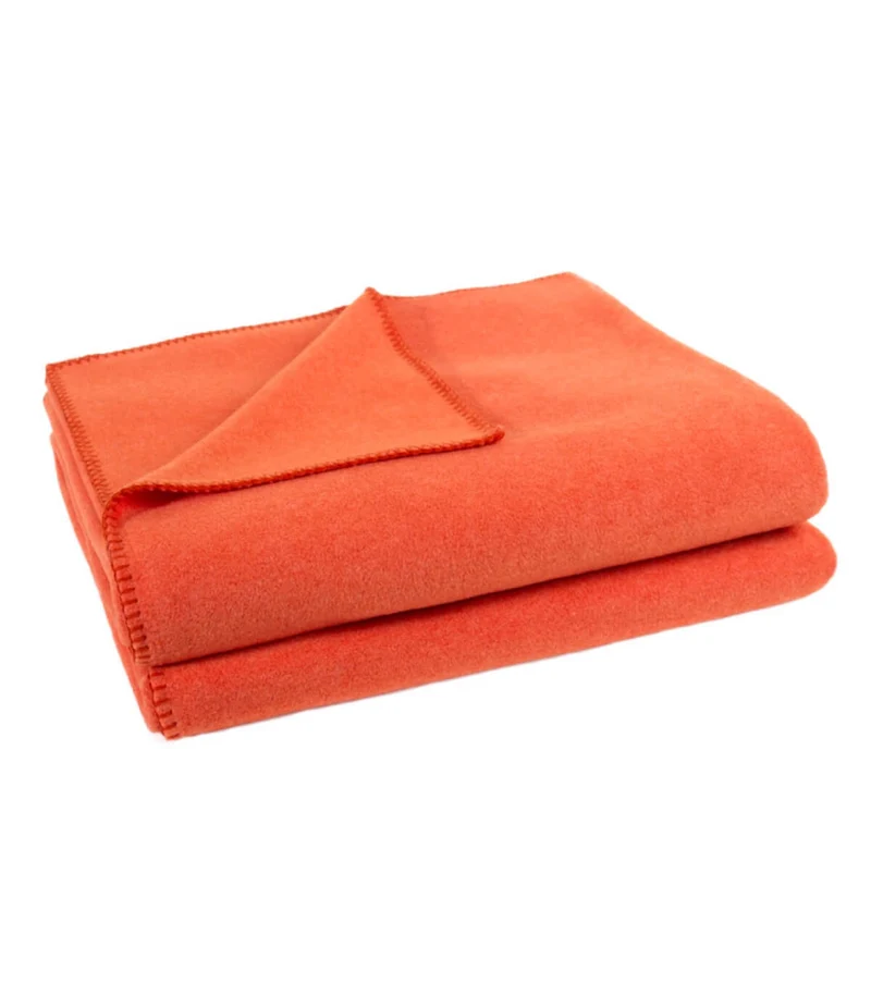 Plaid Polaire Luxe Orange - Choix de Tailles