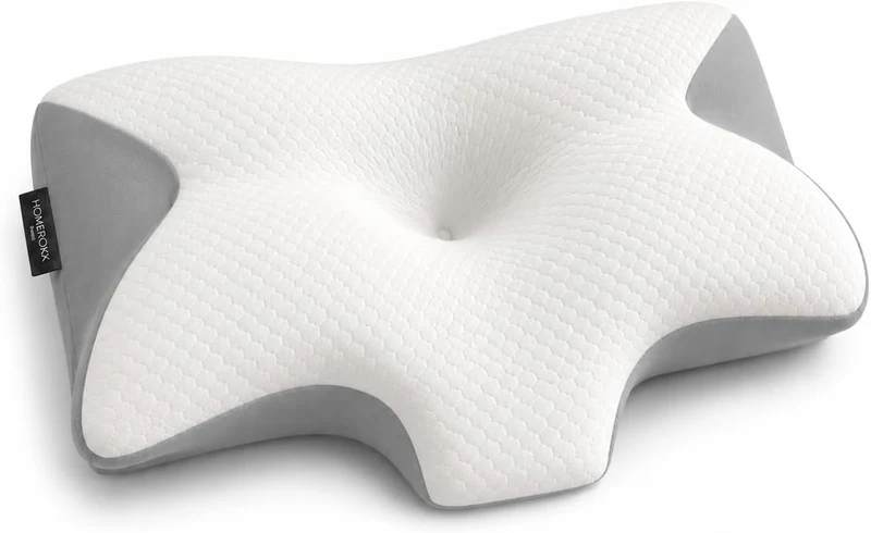 Oreiller Cervical Ergonomique Mémoire de Forme I Soutien de la Nuque et des Cervical I Soulagement des Douleurs et Sommeil Réparateur I Coussin pour Dormir sur Le Côté et sur Le Dos I 60 x 37 x 12 cm