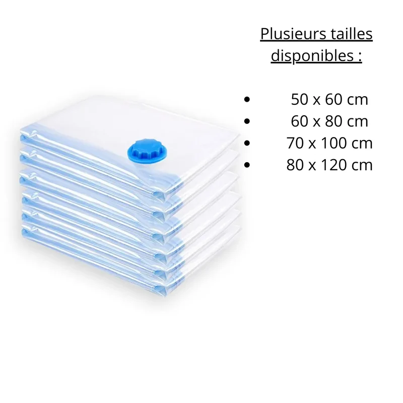 Housse de Rangement Sous Vide - Sac de Compression Housse Aspirable I Rangement Réutilisables