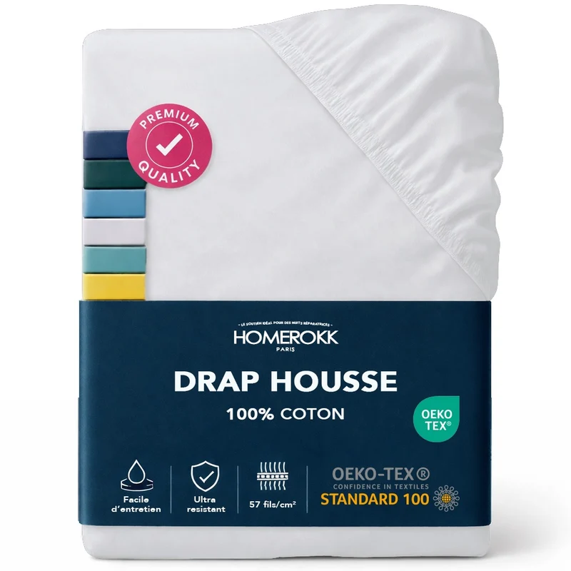 Drap Housse - 100% Coton - À partir de 6,00€ H.T /pc