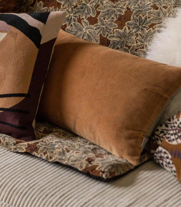 Coussin en Velours ELISE Orange Rouille - Choix de Tailles