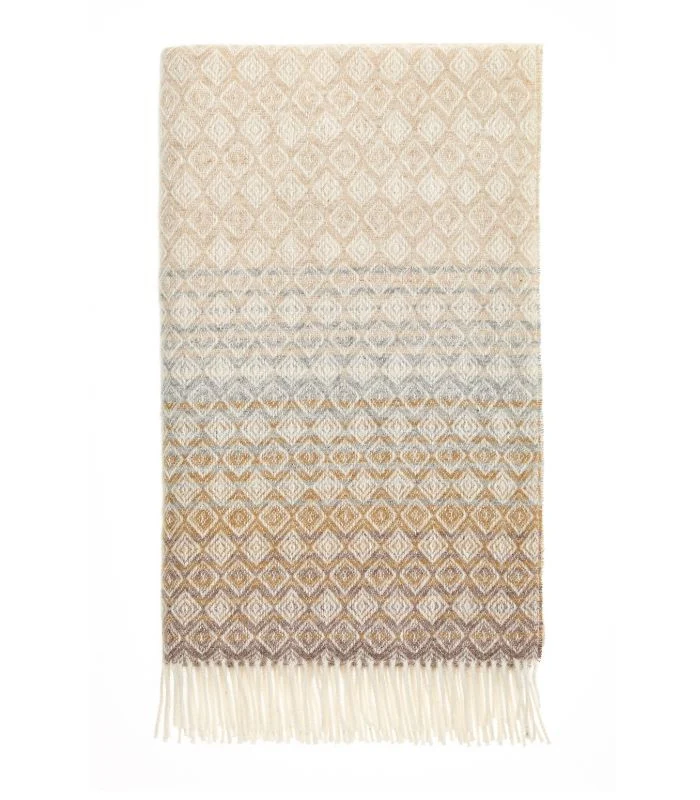 Plaid Pure Laine Anglaise Ombre Diamond Naturel 140X185 cm