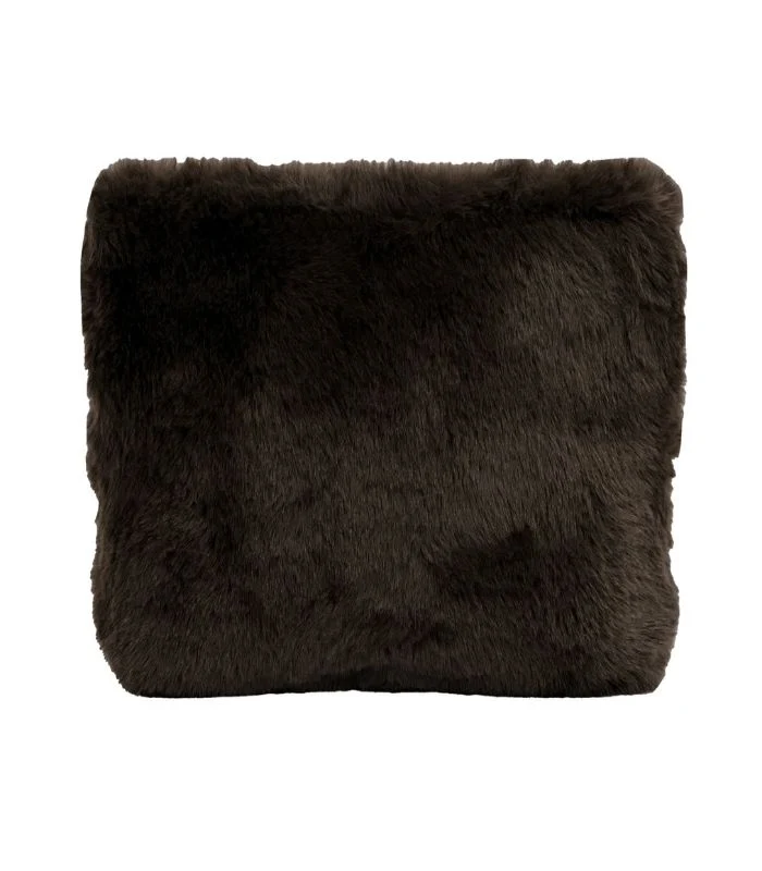 Coussin Fausse Fourrure Brun Chamonix 45 x 45 cm