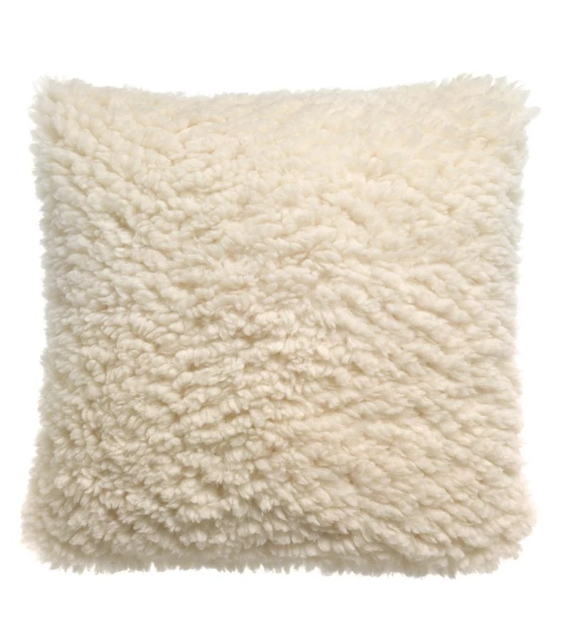 Coussin Fausse Fourrure Neige Imitation Mouton Moelleux - Choix de Tailles