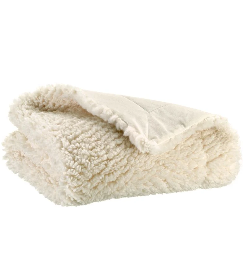 Plaid Fausse Fourrure Neige Imitation Mouton Moelleux - 140x180 cm