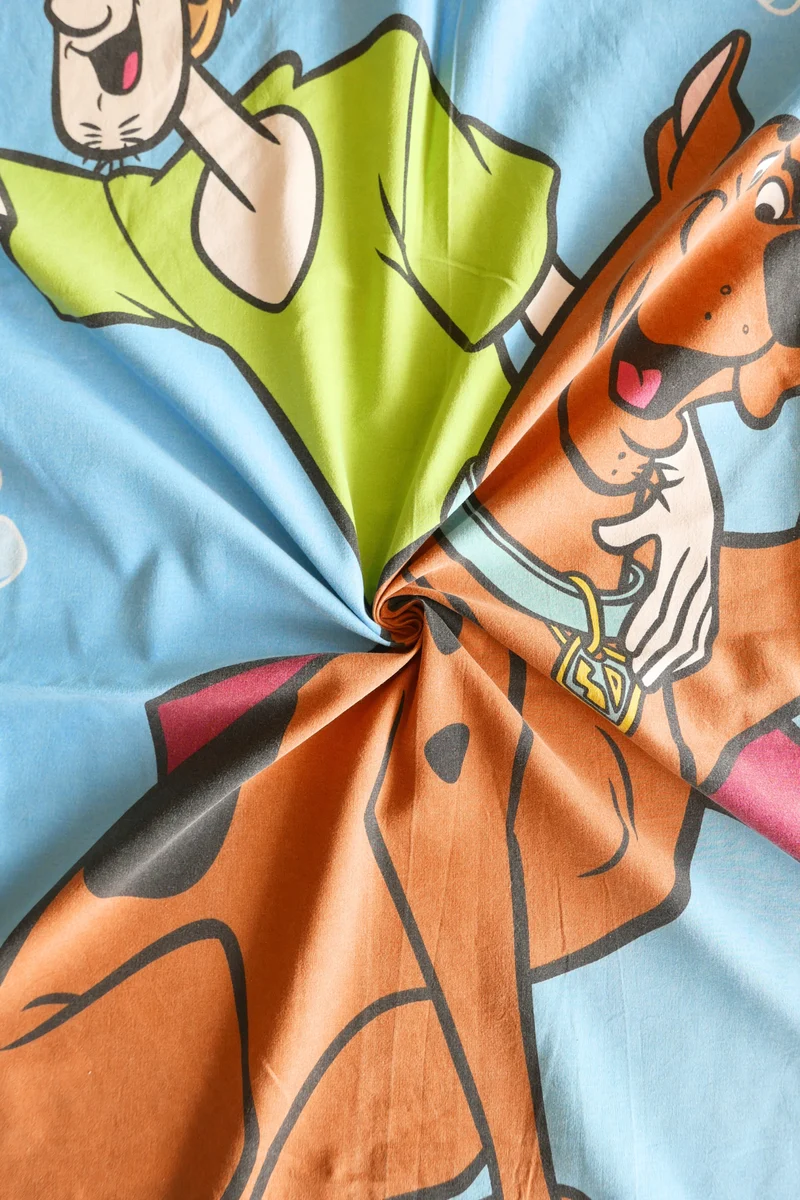 Tissu - Coton - Fond bleu - Scooby-Doo - 173 cm * 190 cm