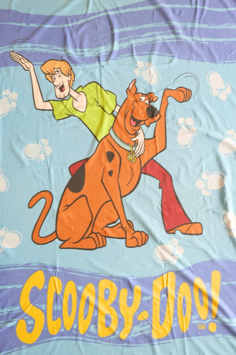 Tissu - Coton - Fond bleu - Scooby-Doo - 173 cm * 190 cm
