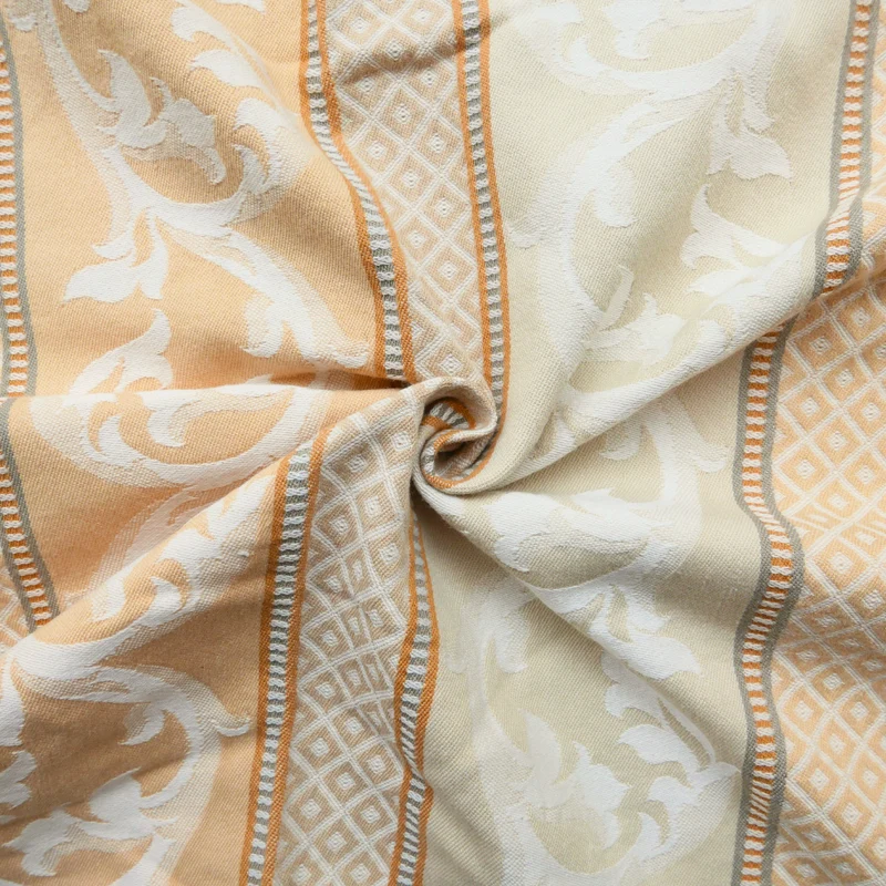 Tissu - Coton - Beige avec des motifs blancs - 75 cm *145 cm