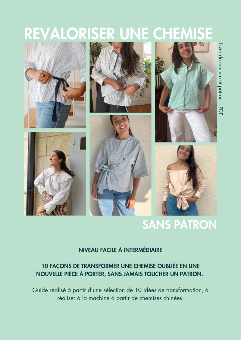 Guide upcycling PDF - 10 revalorisations de chemise sans patron