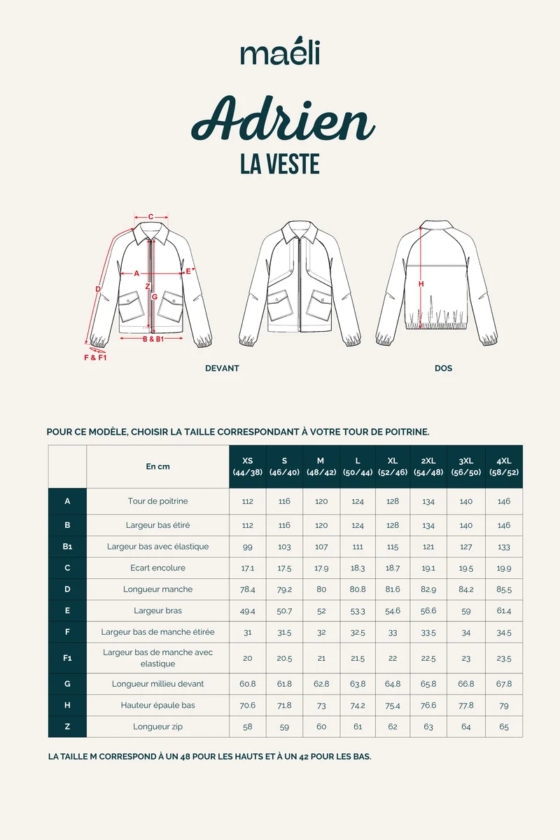 Patron La veste, Adrien