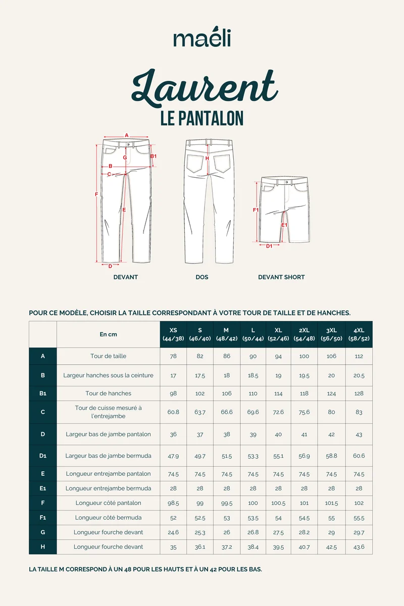 Patron Le pantalon, Laurent