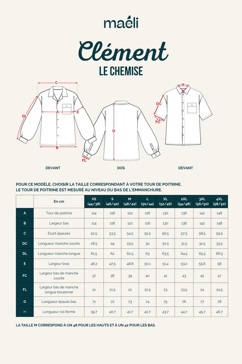 Patron La chemise, Clément