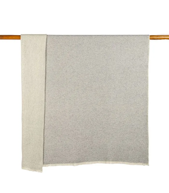 Plaid Laine et Soie Hera Gris 140 X 180 cm