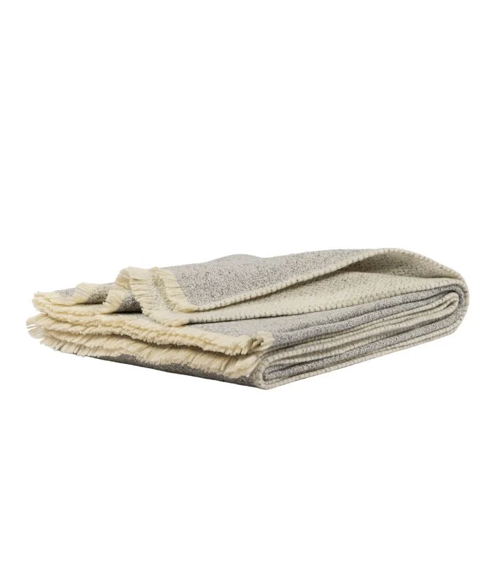 Plaid Laine et Soie Hera Gris 140 X 180 cm