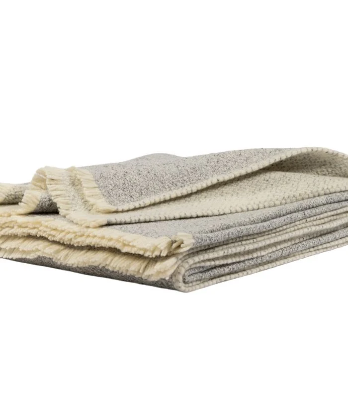 Plaid Laine et Soie Hera Gris 140 X 180 cm