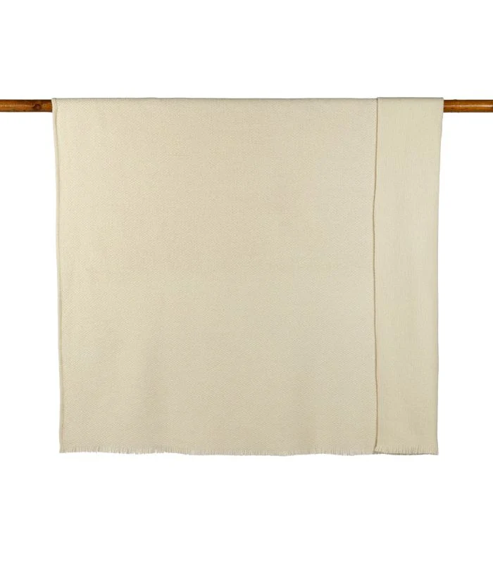 Plaid Laine et Soie Hera Ecru 140 X 180 cm