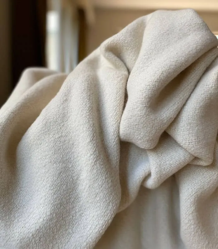 Plaid Laine et Soie Hera Ecru 140 X 180 cm