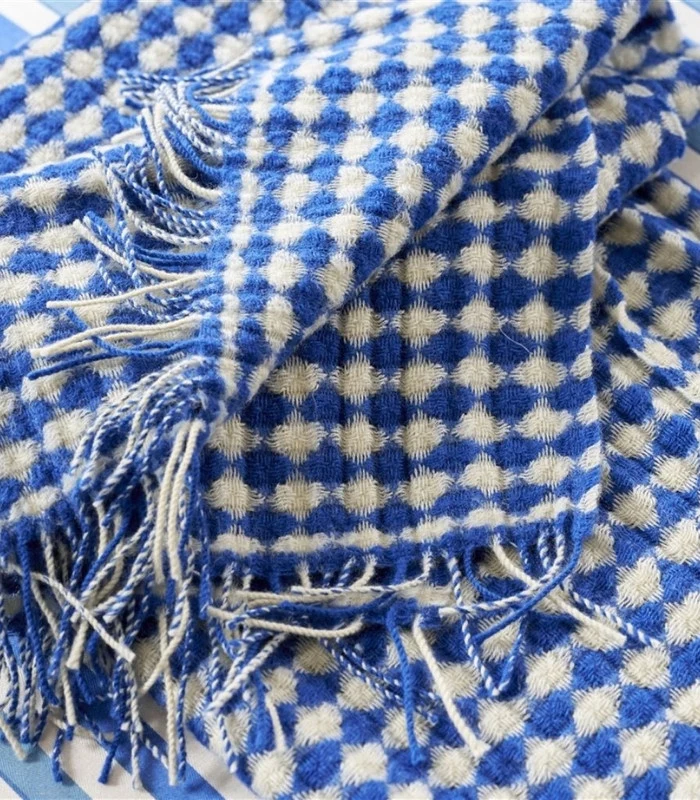 Plaid Laine Landowne Bleu 130 X 190 cm