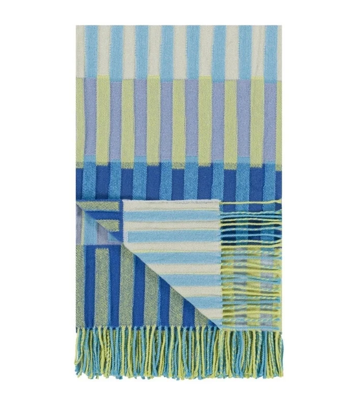 Plaid Laine Murazzi Bleu et Vert 130 X 190 cm