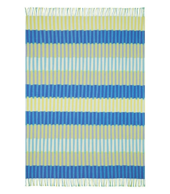 Plaid Laine Murazzi Bleu et Vert 130 X 190 cm