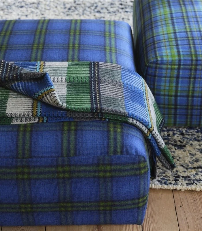 Plaid Laine Tasara Bleu et Vert 130 X 190 cm