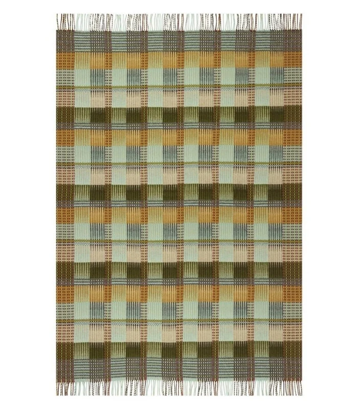 Plaid Laine Tasara Ocre et Vert 130 X 190 cm